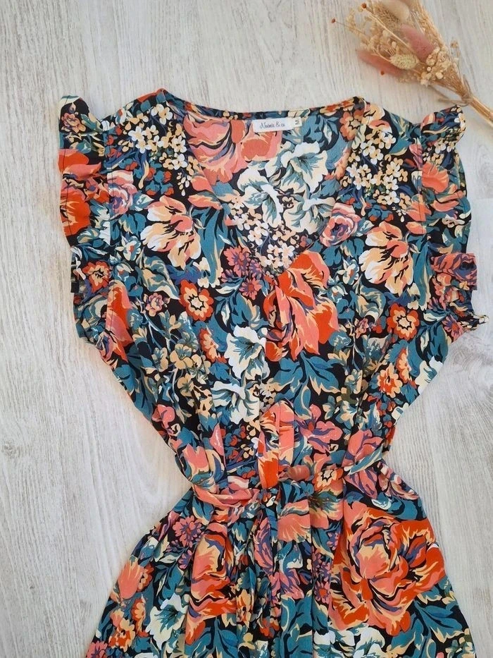 🌸 Precioso vestido de mujer con flores multicolores Noémie & Co Talla M - NUEVO – photo 4